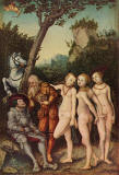 Lucas-Cranach-1530-juicio-de-paris-Galeria-Nacional-de-Arte-de-Karlsruhe