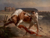 Evgraf_Semenovich_Sorokin-Ian_Usmovets_Stopping_an_Angry_Bull-1849
