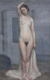 Ottilie-Wilhelmine-Roederstein-Full-nude-portrait-of-Gwen-John-with-drape-1908