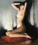 Firmin-Baes-Nude-on-red-curtain