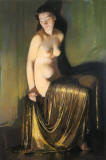 Firmin-Baes-nude-Woman with Drapery Gold