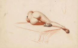 edward-hopper-reclining-nude-from-bacck-1902