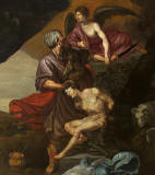 English-School-The_Angel_of_the_Lord_Preventing_Abraham_from_Sacrificing_His_Son,_Isaac-1674-National_Trust
