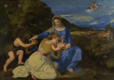 Titian-The_Virgin_and_Child_with_the_Infant_Saint_John_and_a_Female_Saint_or_Donor-The_Aldobrandini_Madonna-1532