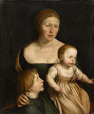 Hans_Holbein_el_Joven-1528-Retrato_de_la_esposa_del_artista_con_sus_dos_hijos-basel