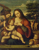 Virgen y el Niño con San Juan Bautista y Juan Evangelista 1550 juan de juanes
