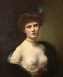 Henri-Rondel-woman-with-pearl-necklace-and-fur-wrap