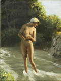 hassenteufel-standing-nude-bathing-in-a-stream-1925