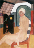 Geza-Voros-Oil-Painting-Nude-in-the-Studio-1930-