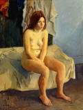 Raphael-Soyer-nude-sitting-on-bed