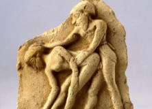 Placa de terracota erótica. II milenio a.C. Museo de Arqueología de Israe