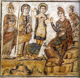 mosaico en Casariche Sevilla con el juicio de Paris