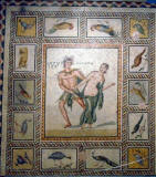 Zeus-travestito-da-Satiro-tenta-sedurre-Antiope-della-villa-di-Poseidone -Zeugma– IIdc-Museum,-Gaziantep-Turchia