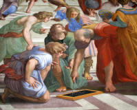 Bramante como Euclides en la la escuela de Atenas de Rafael